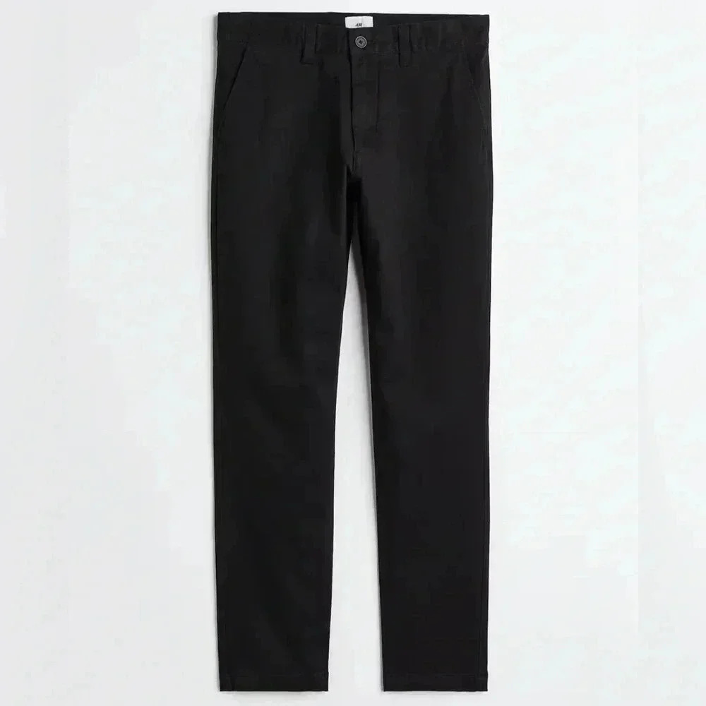 Black Ankle Length Straight Leg Stretch Pants Size 6 Small High Waisted Work